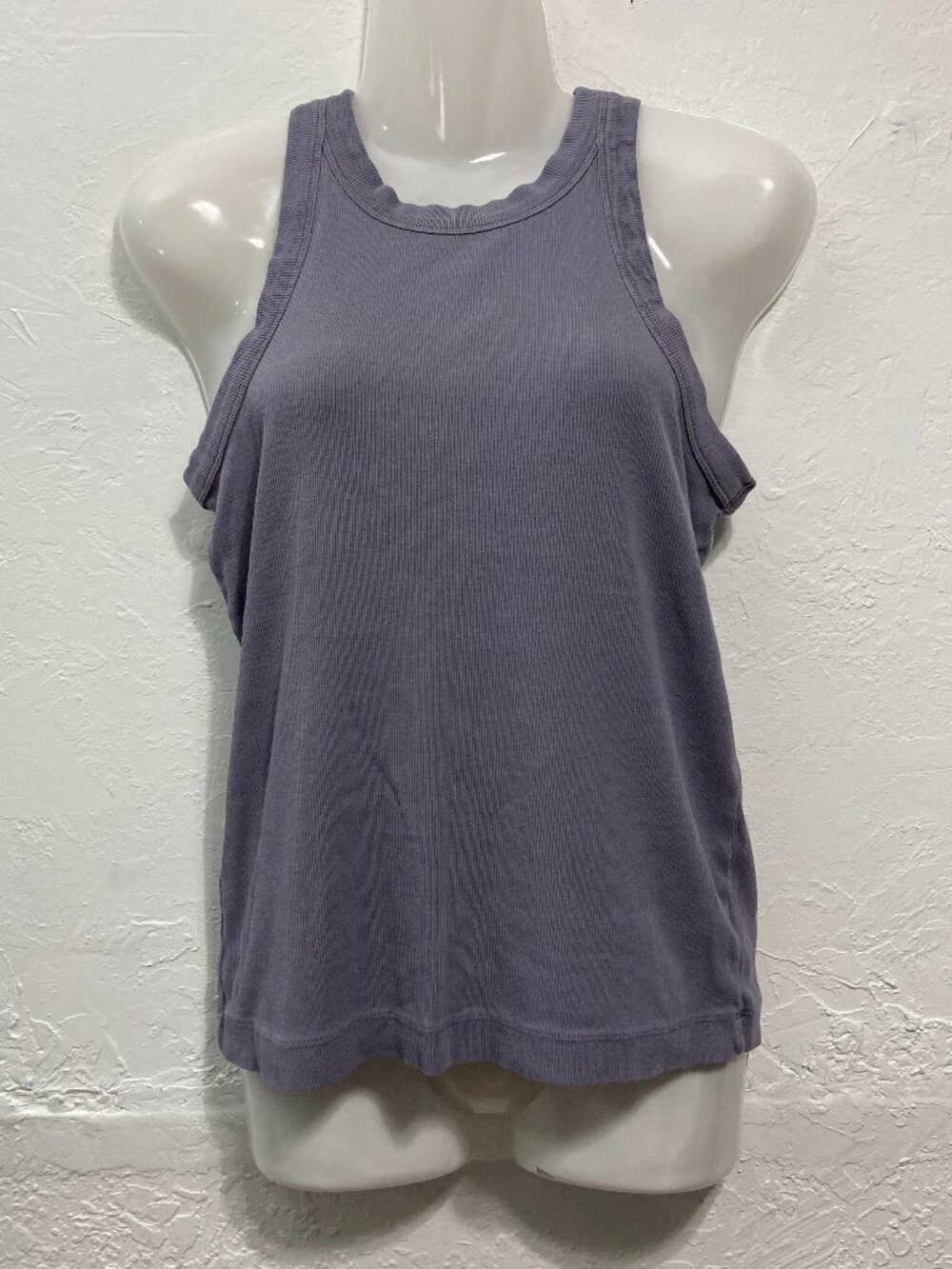 HAVEN WELL WITHIN Cotton Lavender Tank Top Women's Minimalist High Neck Size S